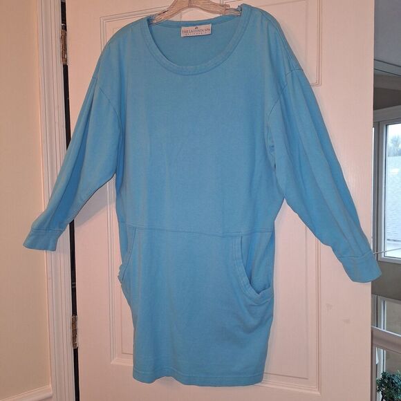 Vintage THE LA COSTA SPA California Dress Tunic Pullover Pockets Cotton USA M - Picture 10 of 11